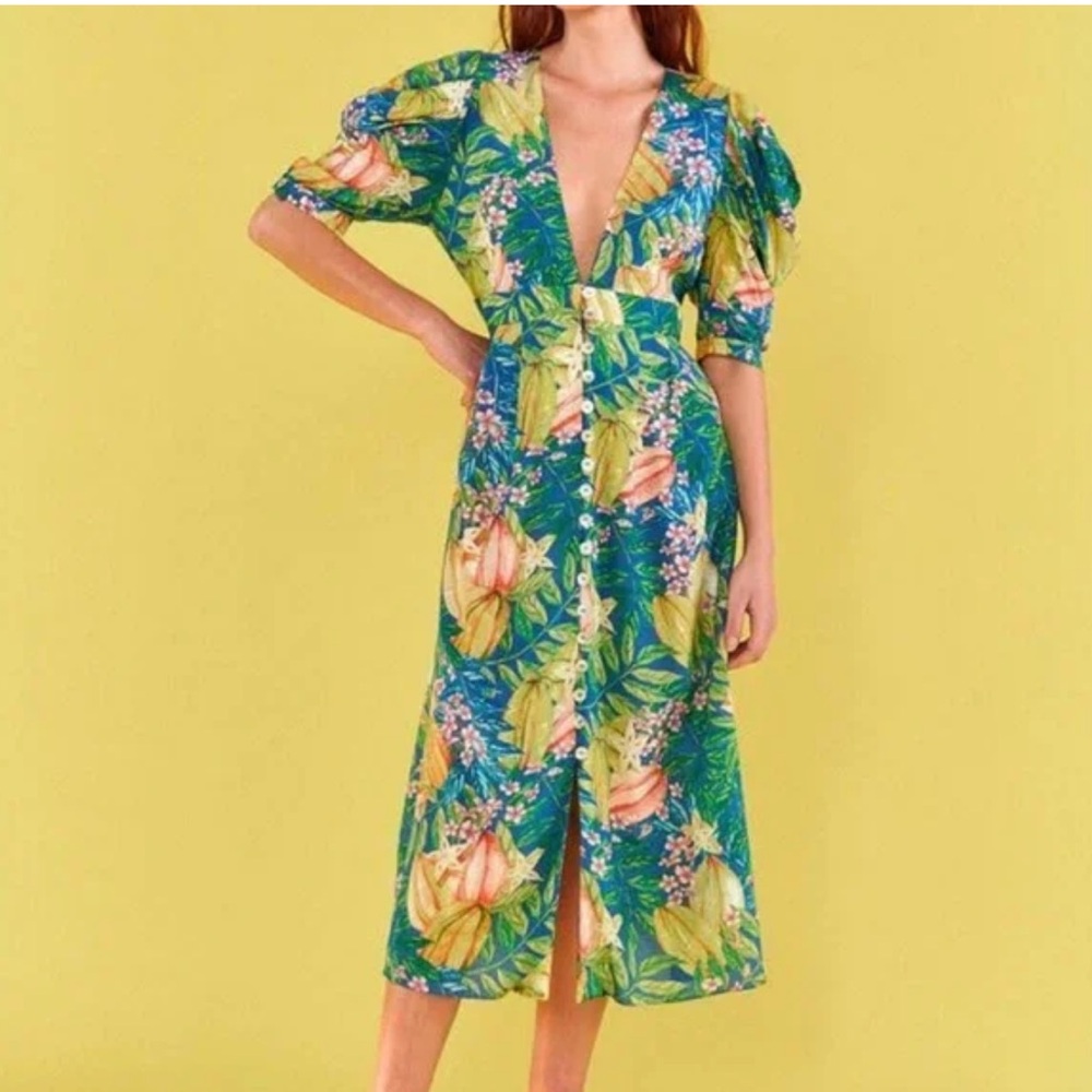 Farm Rio Star Fruits MIDI Dress Size Small New with Tags